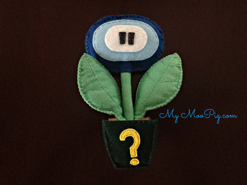 Peppermint Potted Ice Flower with Question Mark Flower Pot